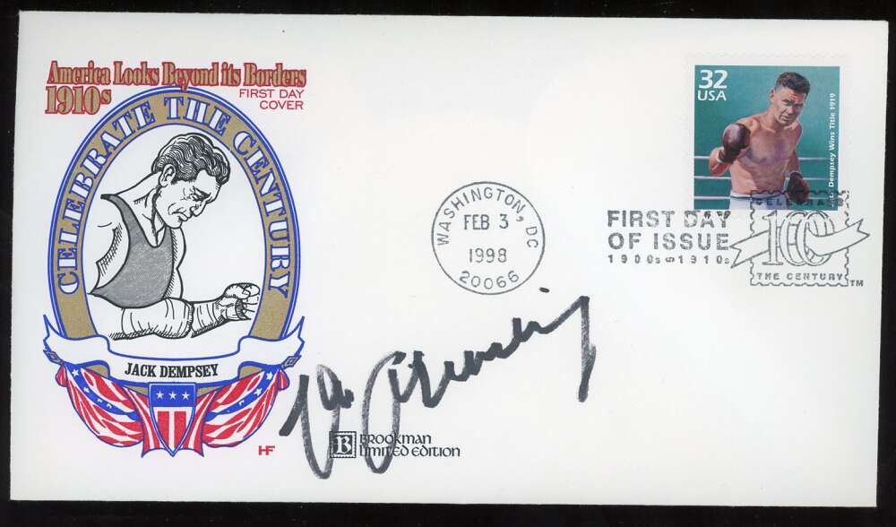 Max Schmeling JSA Coa Signed 1998 FDC First Day Cover Cache Autograph