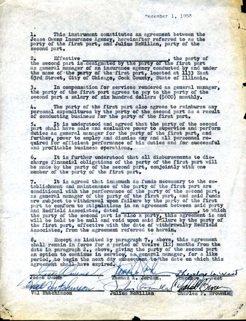 Jesse Owens PSA DNA Signed 1953 Document Autograph