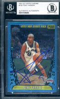 Tony Parker Beckett BAS Signed 2001-02 Topps Chrome Rookie Autograph