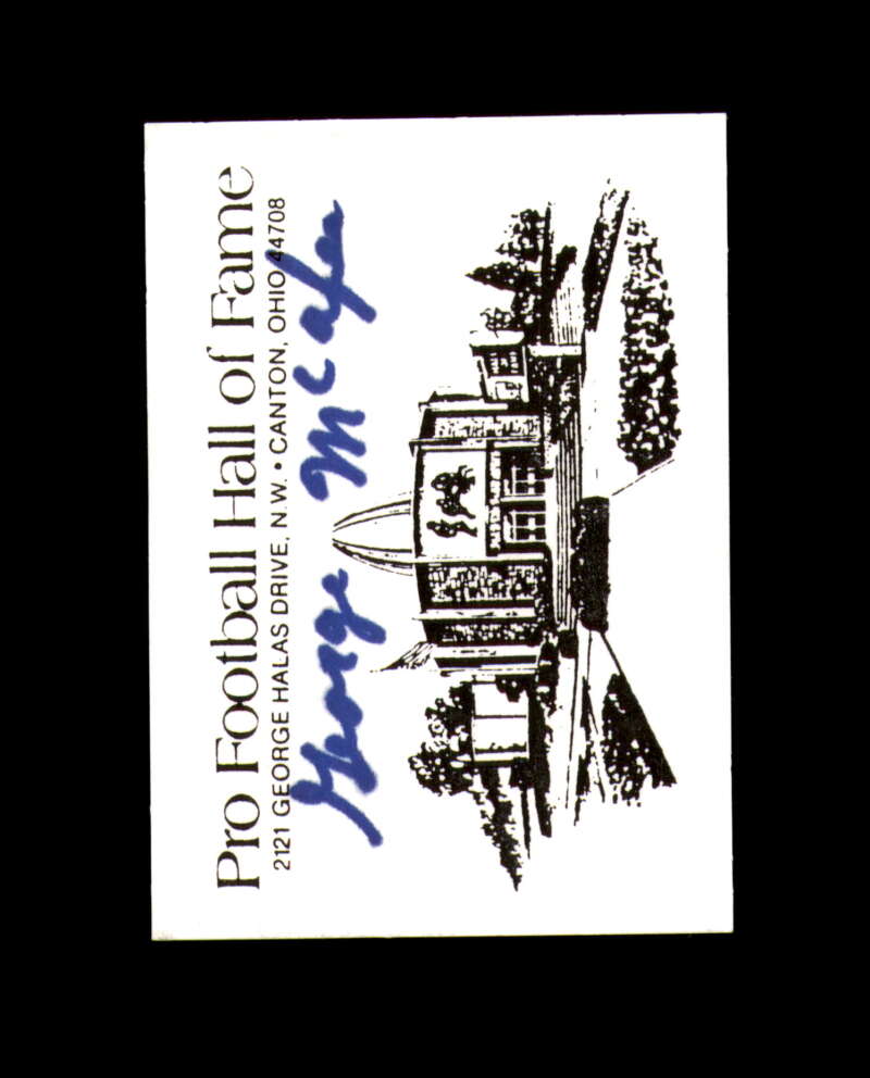 George McAfee Signed Hall of Fame Card Chicago Bears Autograph