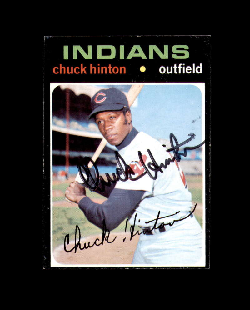 Chuck Hinton Signed 1971 Topps Cleveland Autograph