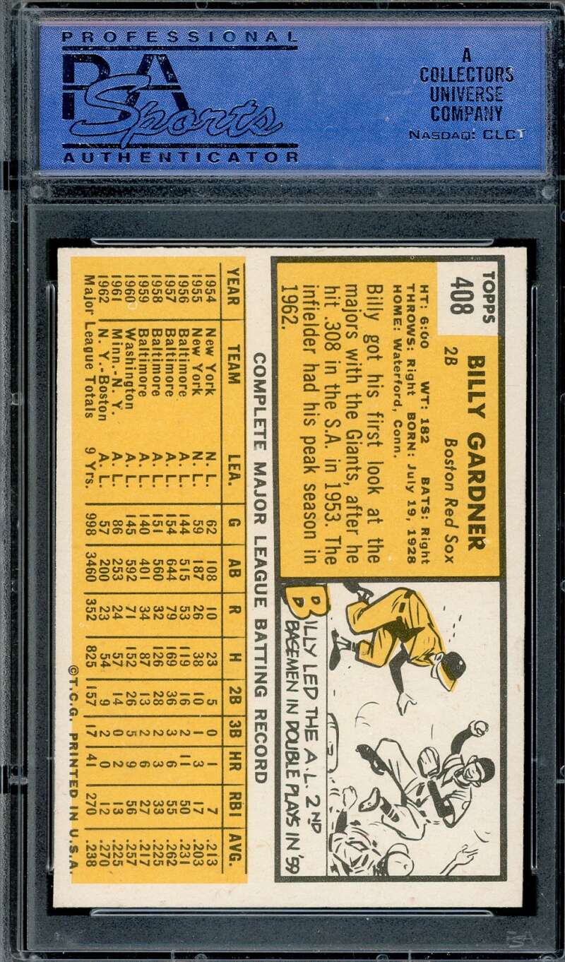 Billy Gardner PSA NM 7 1963 Topps 408