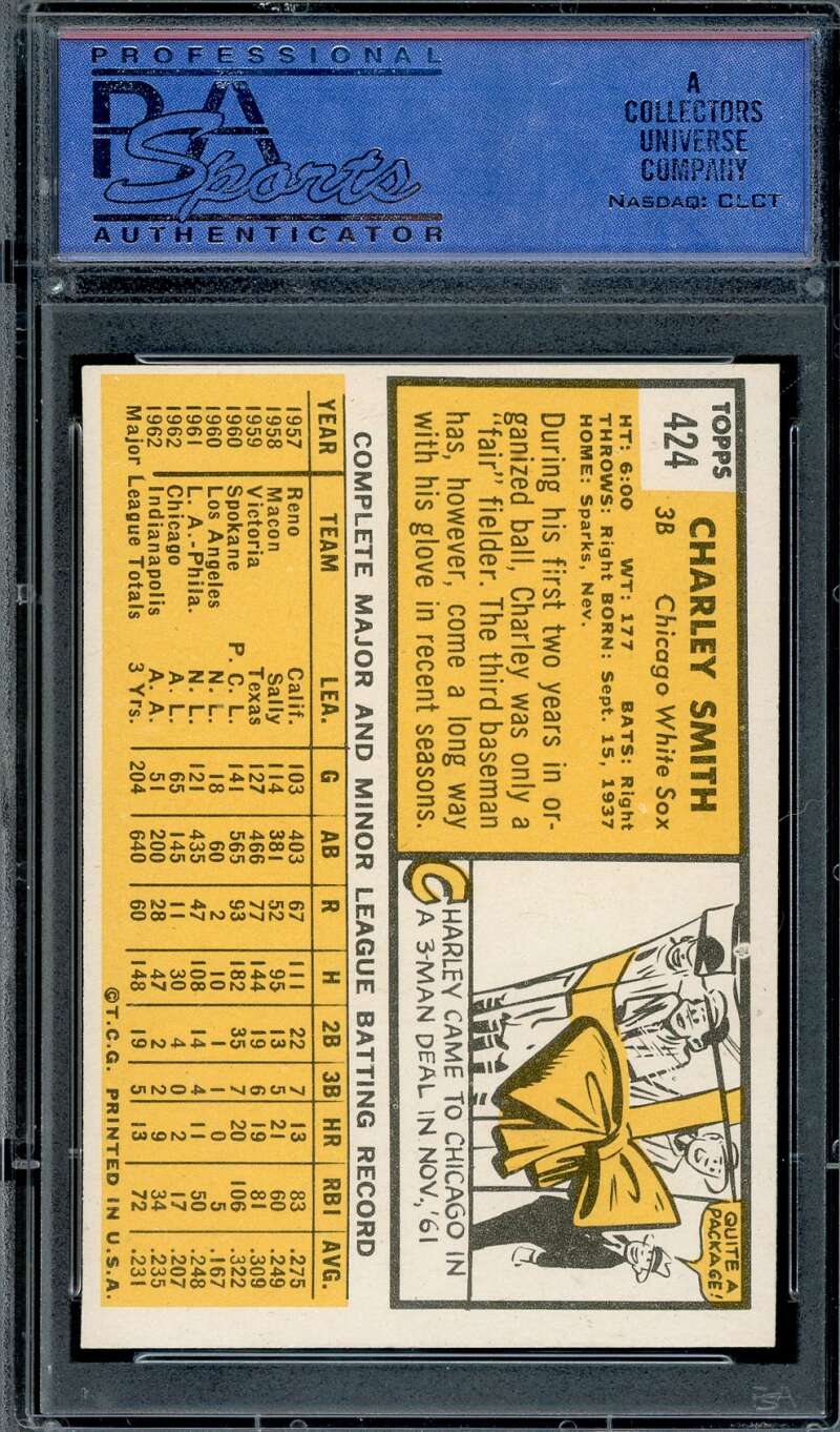 Charley Smith PSA NM 7 1963 Topps 424