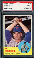Paul Toth PSA NM 7 1963 Topps 489