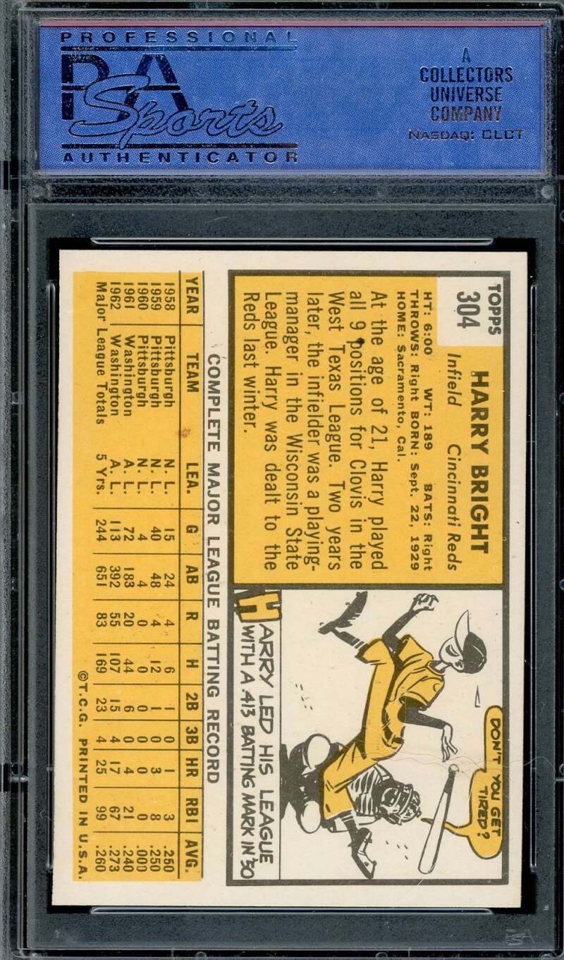 Harry Bright PSA NM 7 1963 Topps 304