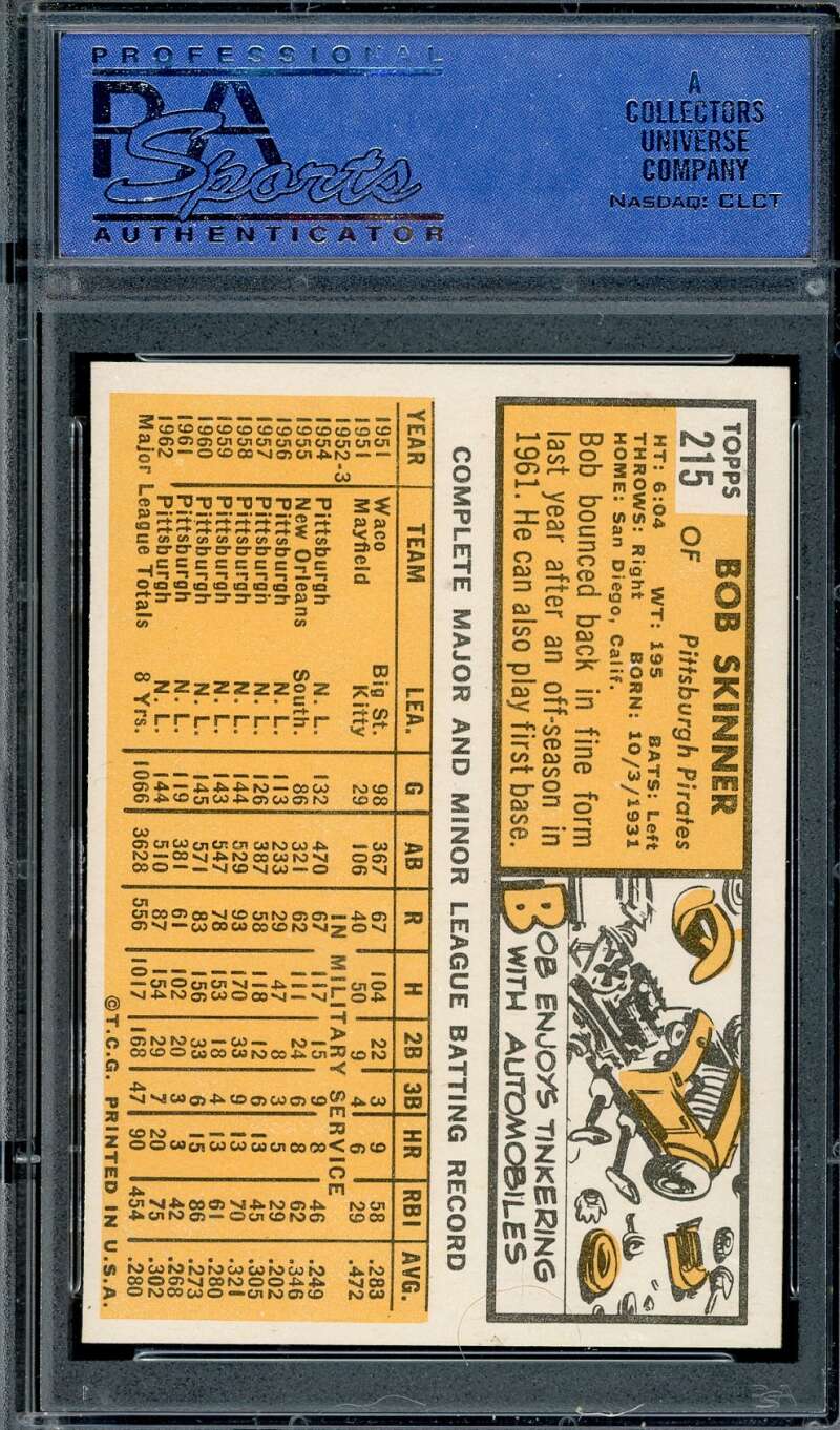 Bob Skinner PSA NM MT 8 1963 Topps 215