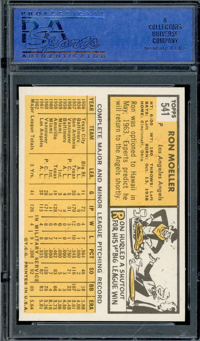 Ron Moeller PSA EX MT 6 1963 Topps 541
