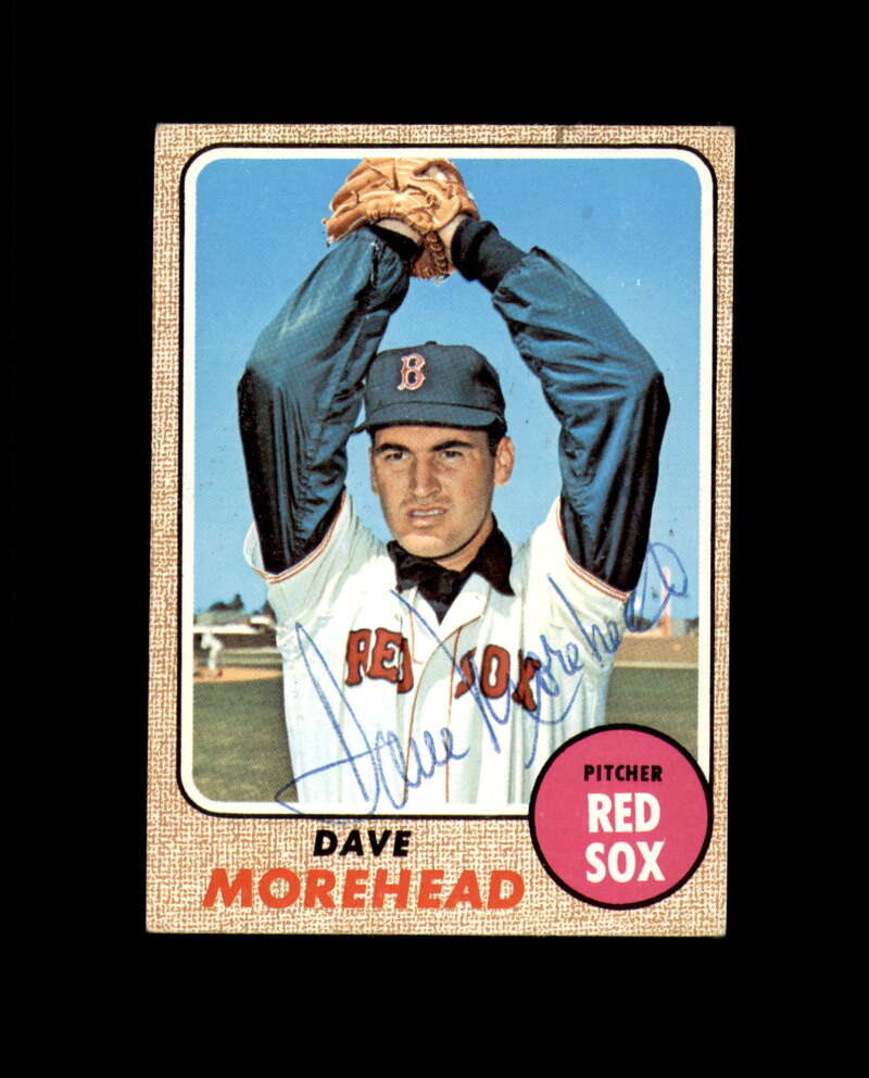 Dave Morehead Signed 1968 Topps Boston Red Sox Autograph
