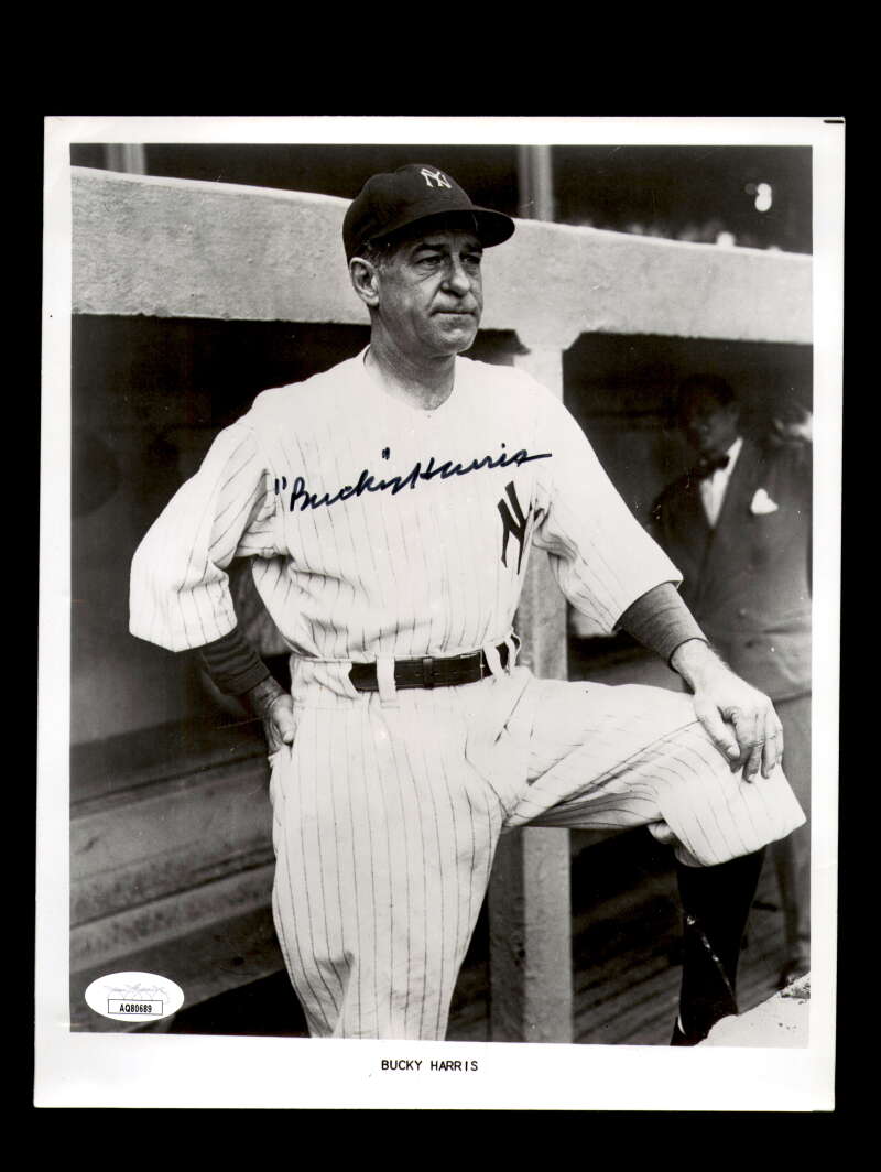 Bucky Harris JSA Cert Signed  8x10 Photo Vintage Autograph New York Yankees