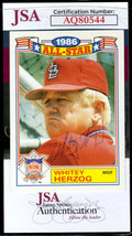 Whitey Herzog JSA Coa Signed 1987 Topps 1986 All Star Game Autograph