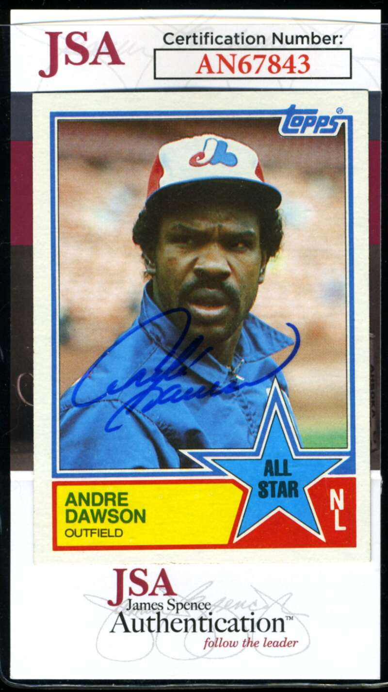 Andre Dawson JSA Coa Signed 1983 Topps All Star Autograph
