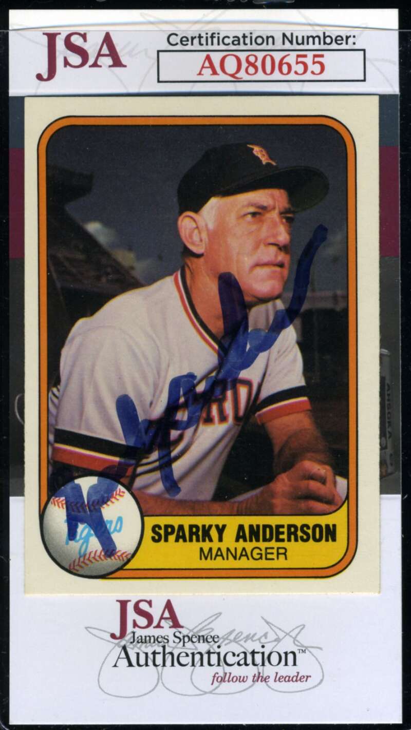 Sparky Anderson JSA Coa Signed 1981 Fleer Autograph