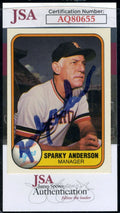 Sparky Anderson JSA Coa Signed 1981 Fleer Autograph