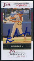 Luis Gonzalez JSA Coa Signed 1991 Leaf Rookie Autograph