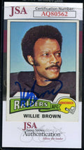 Willie Brown JSA Coa Signed 1975 Topps Autograph