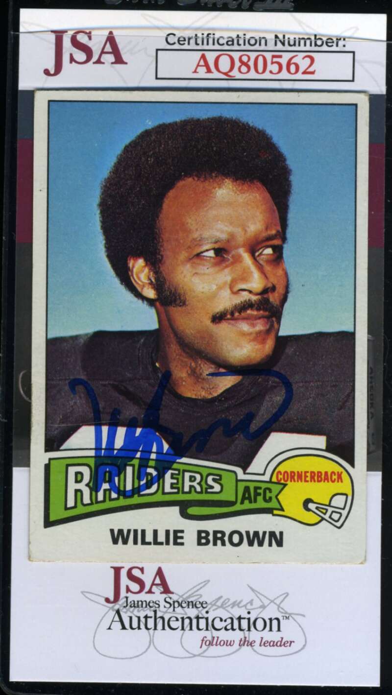 Willie Brown JSA Coa Signed 1975 Topps Autograph