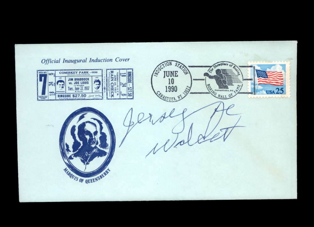 Jersey Joe Walcott JSA Signed 1990 HOF Induction FIrst Day Cover FDC Cache Autograph