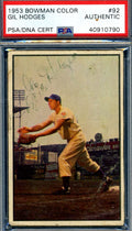 Gil Hodges PSA DNA Signed Rare 1953 Bowman Color Autograph