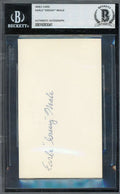 Earle Greasy Neale Beckett BAS Signed 3x5 Index Card Autograph