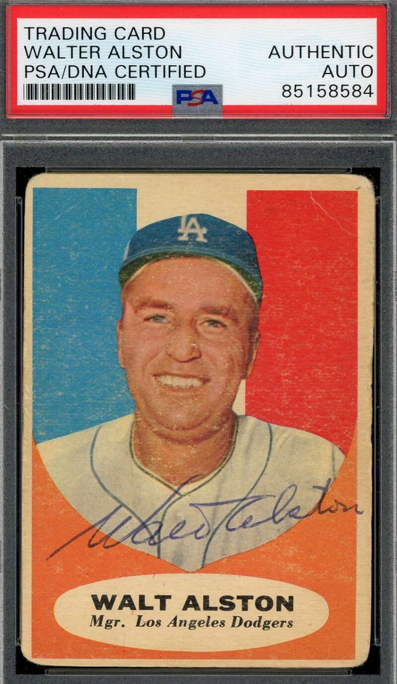 Walter Alston PSA DNA Coa Signed 1961 Topps Autograph
