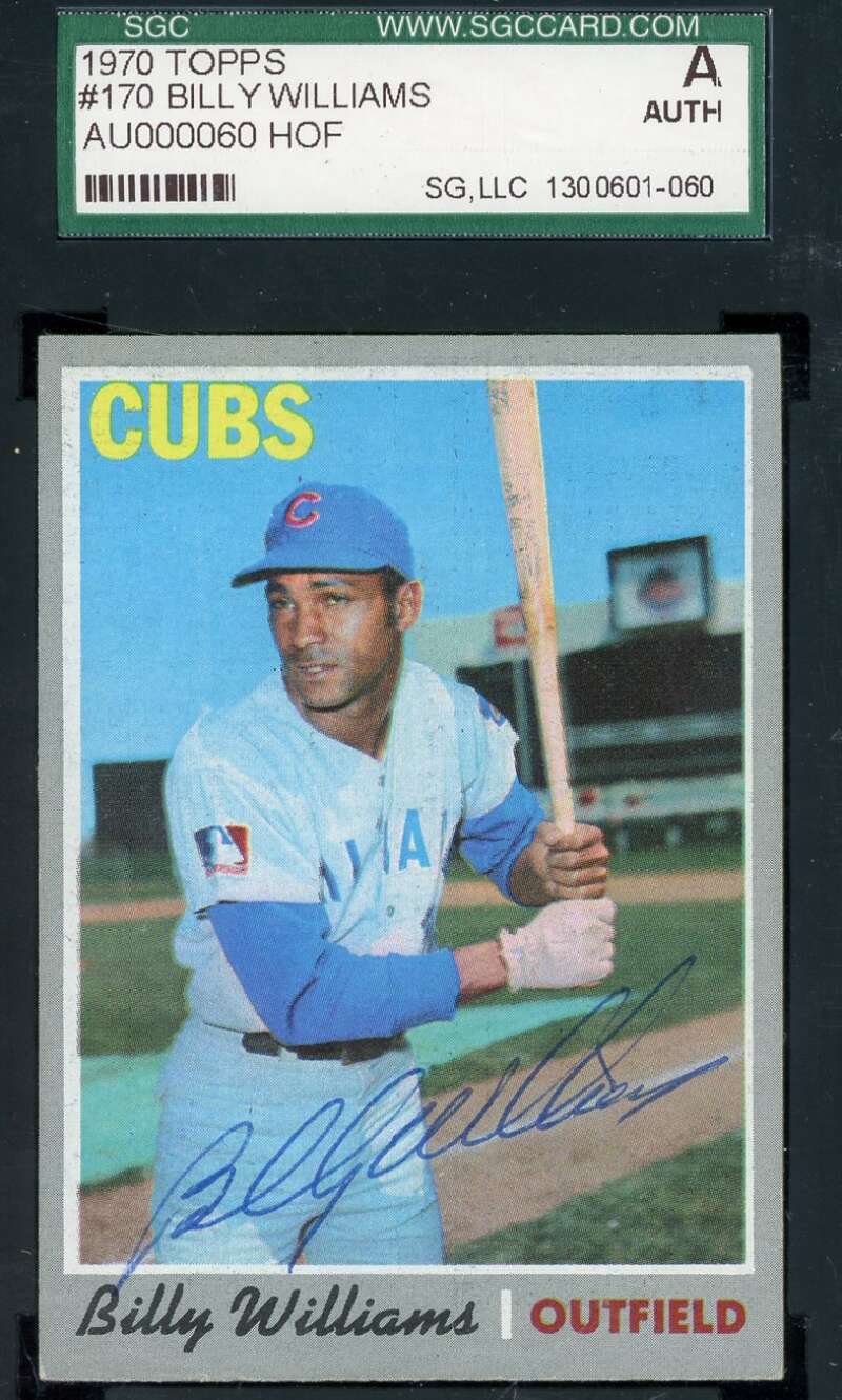 Billy Williams SGC Coa Vintage Signed 1970 Topps  Autograph