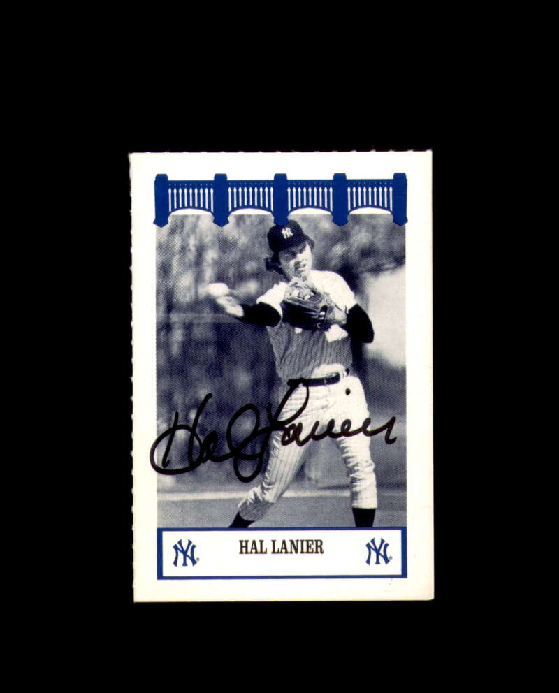 Hal Lanier Signed 1992 Wiz The Yankees of The 70s New York Yankees Autograph