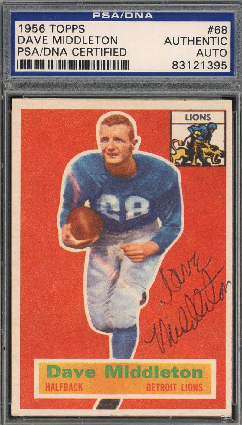 Dave Middleton PSA DNA Signed 1956 Topps Rookie Autograph