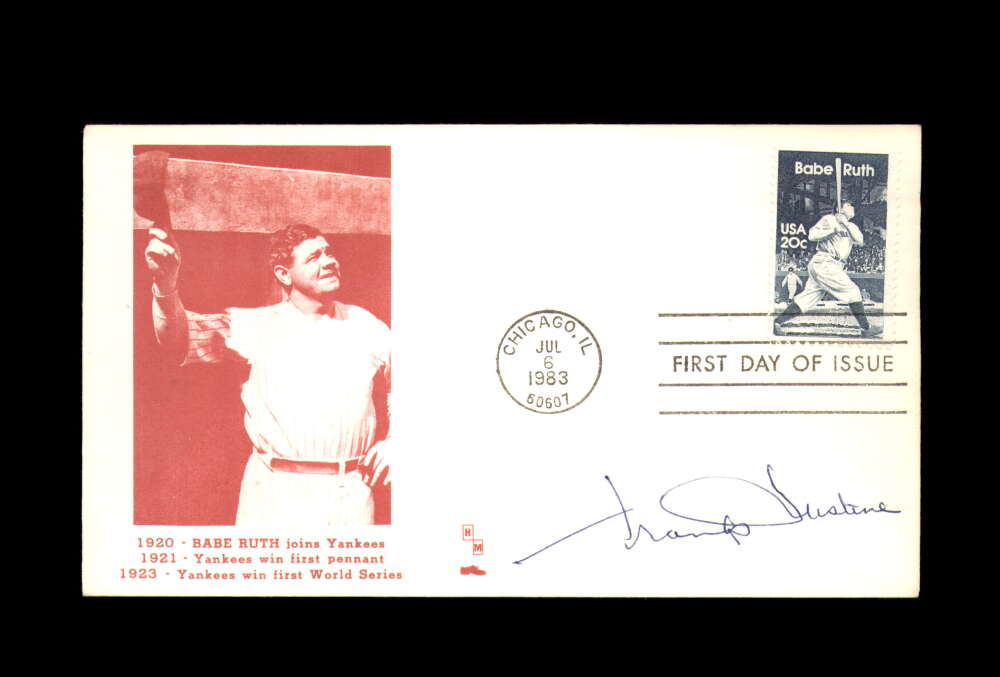 Frank Gustine Signed 1983 FDC Babe Ruth Cache New York Yankees Autograph