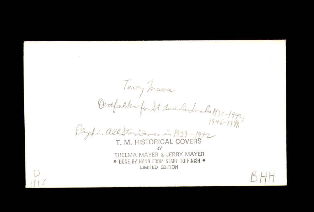 Terry Moore Signed 1983 FDC Babe Ruth Cache First Day Cover Autograph