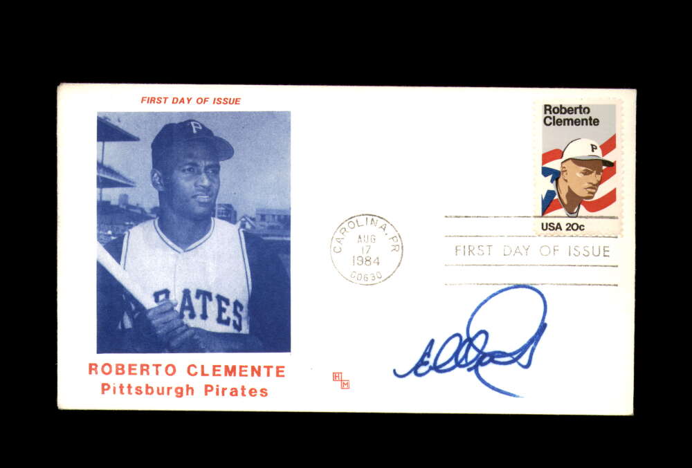 Ed Ott Signed 1984 FDC Roberto Clemente Cache First Day Cover Autograph