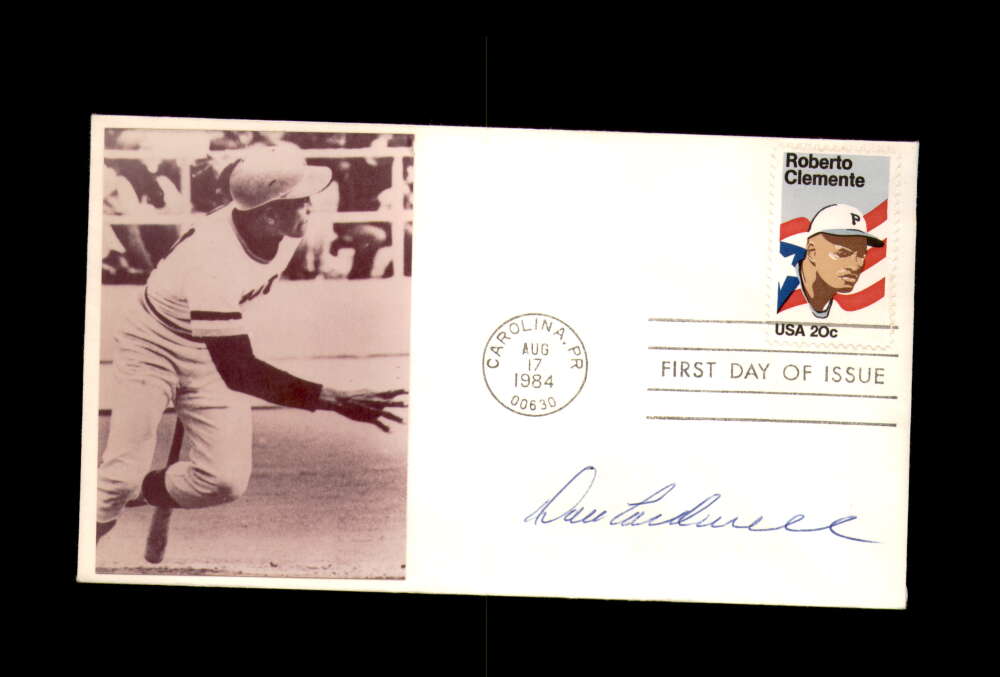 Dave Cardwell Signed 1984 FDC Roberto Clemente Cache First Day Cover Autograph