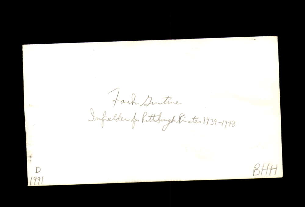 Frank Gustine Signed 1984 FDC Roberto Clemente Cache First Day Cover Autograph