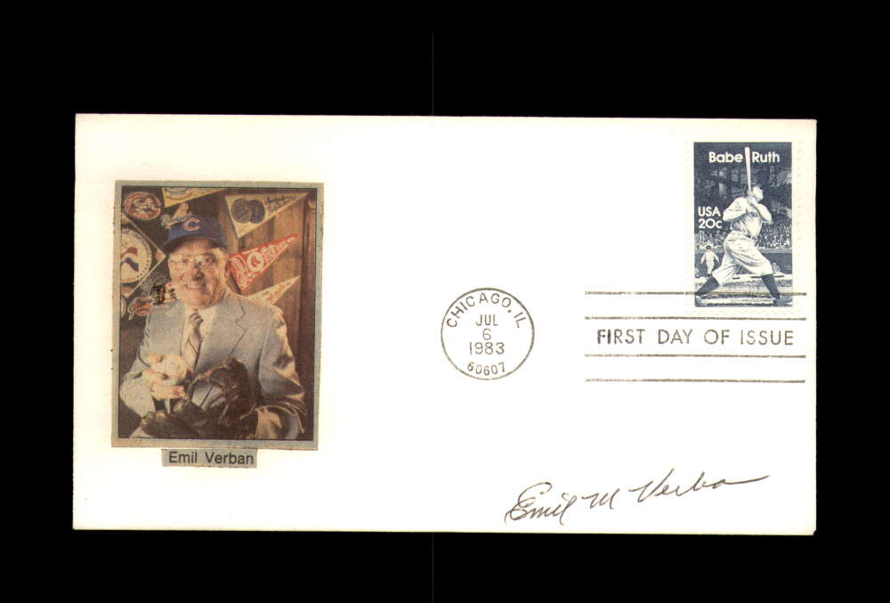Emil Verban Signed 1983 FDC Babe Ruth Cache First Day Cover Autograph