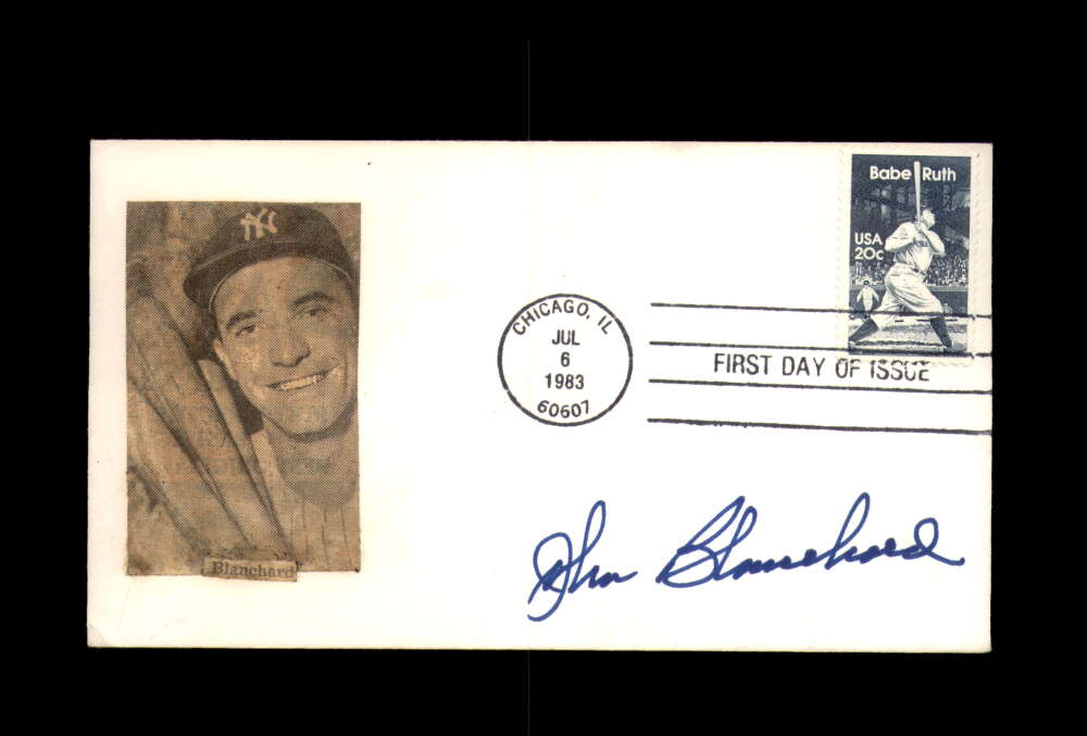 John Blanchard Signed 1983 FDC Babe Ruth Cache First Day Cover Autograph