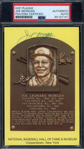 Joe Morgan PSA DNA Coa Signed Gold HoF Plaque Postcard Autograph