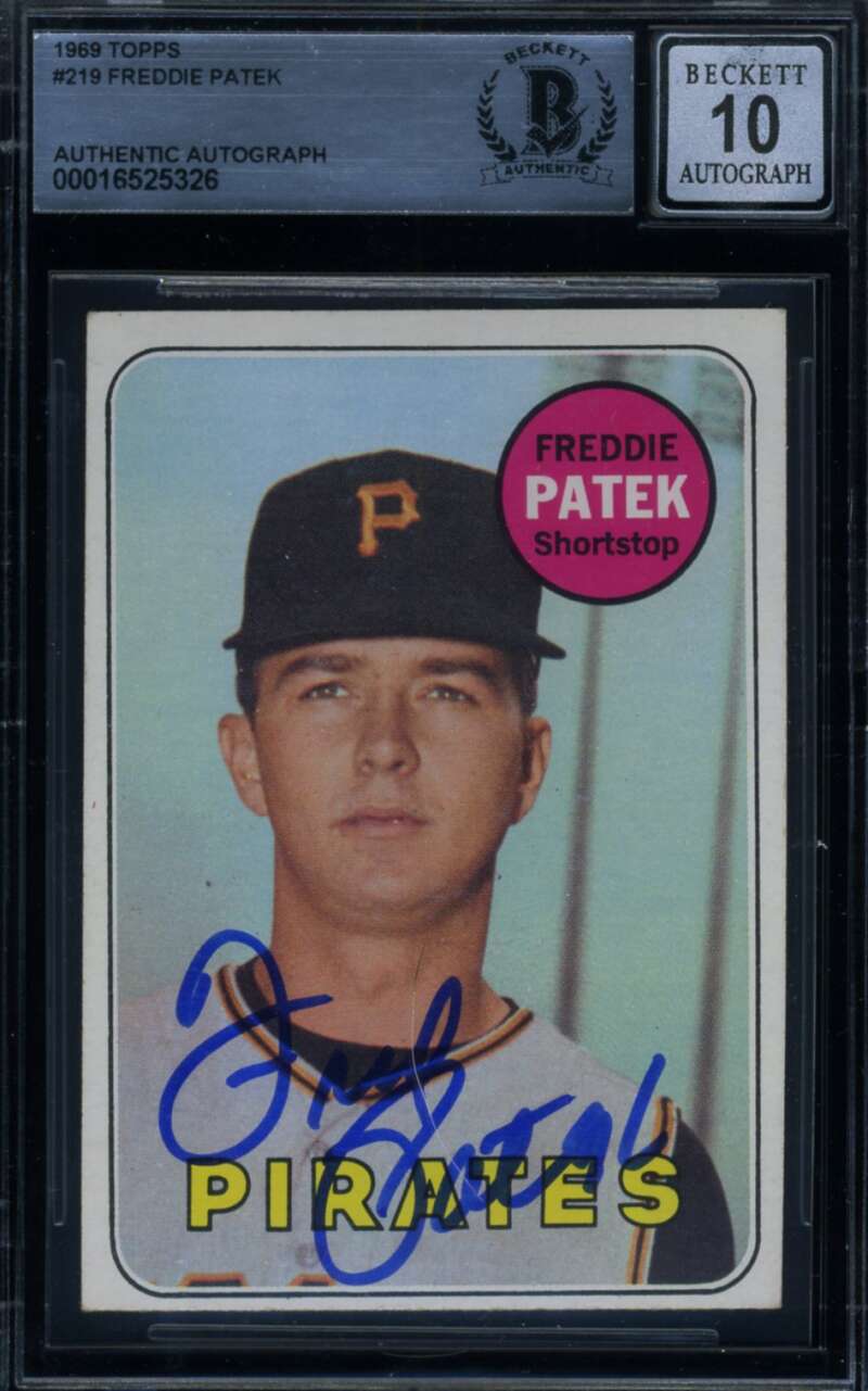 Freddie Patek Gem Mint 10 Beckett BAS Signed 1969 Topps Rookie Autograph
