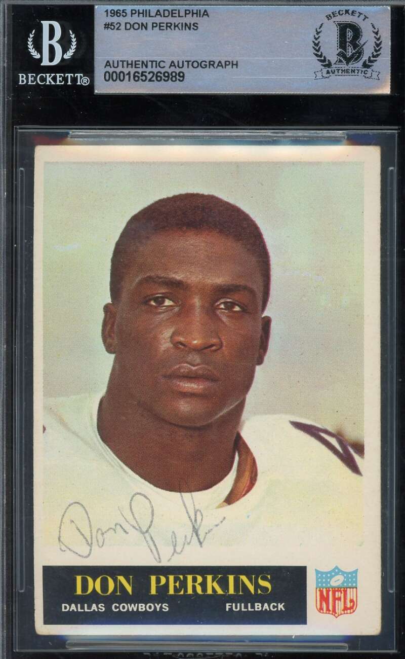 Don Perkins Beckett BAS Signed 1965 Philadelphia Autograph