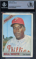 Bill White Beckett BAS Signed 1966 Topps Autograph