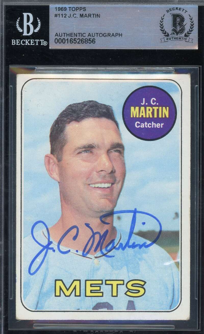 J.C. Martin Beckett BAS Signed 1969 Topps Autograph