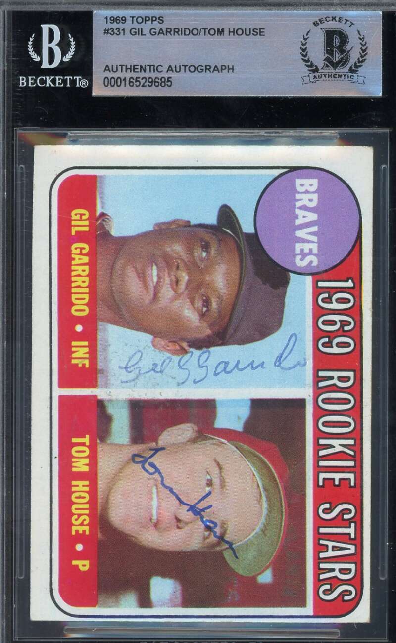 Gil Garrido Tom House Beckett BAS Signed 1969 Topps Rookie Stars Autographed