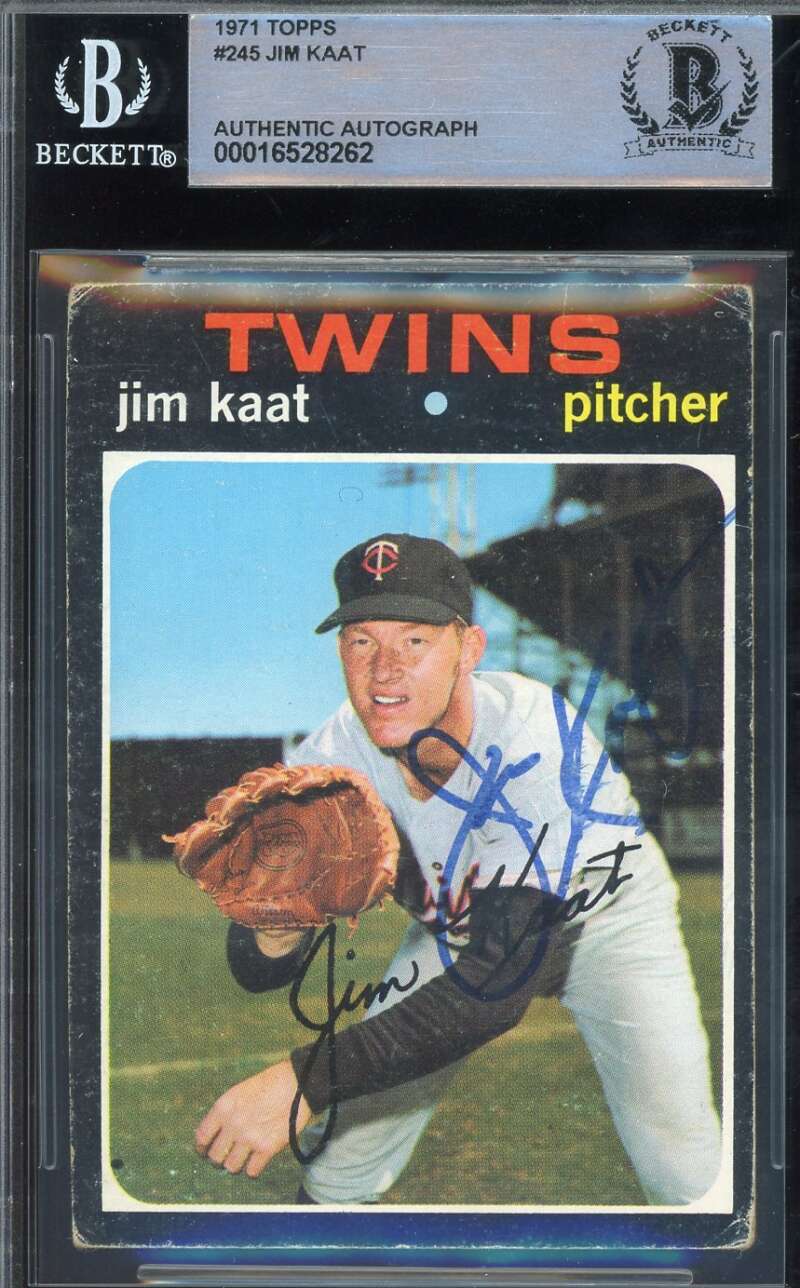 Jim Kaat Beckett BAS Signed 1971 Topps Autograph
