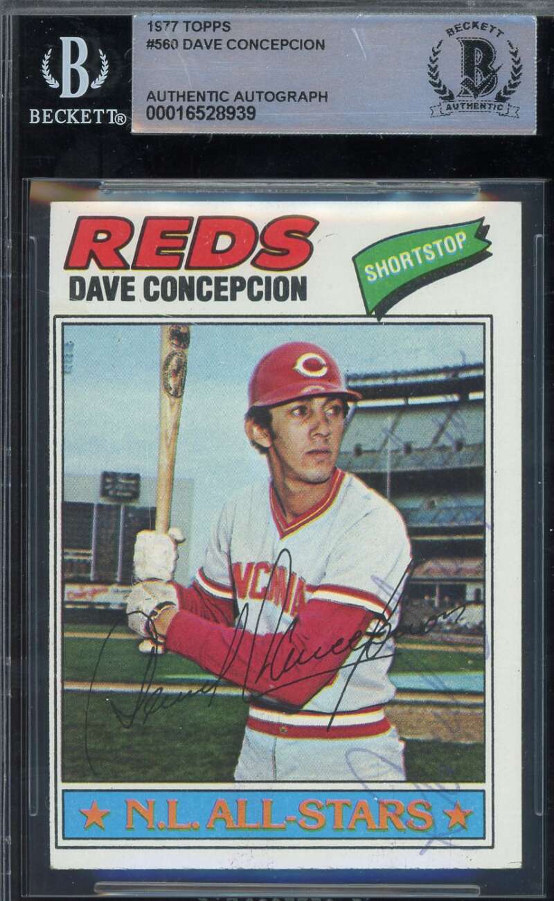 Dave Concepcion Beckett BAS Signed 1977 Topps Autograph
