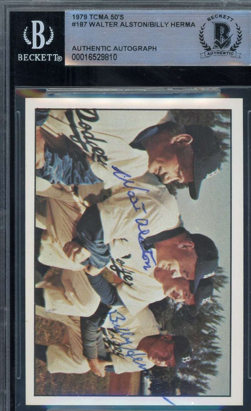 Walter Alston Billy Herman Beckett BAS Signed 1979 TCMA 50s Autograph