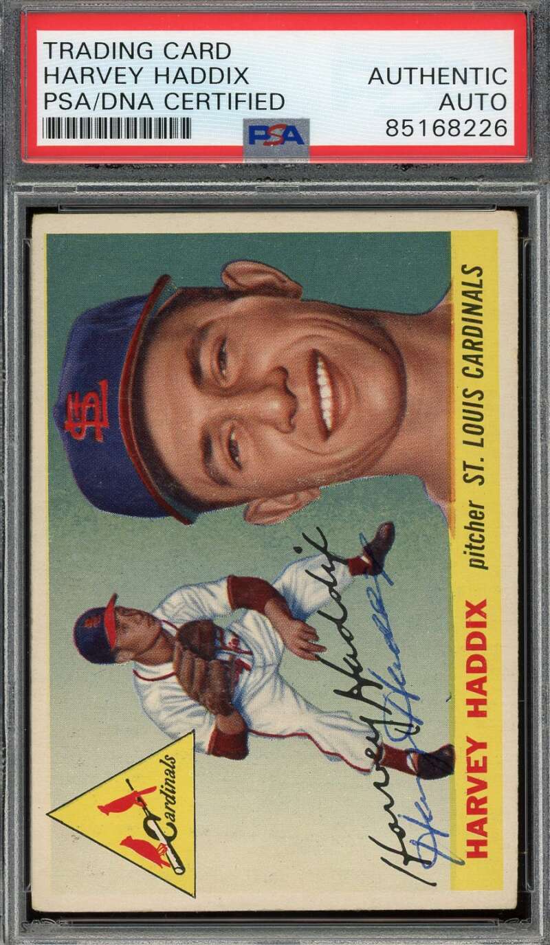 Harvey Haddix PSA DNA Signed 1955 Topps Autograph