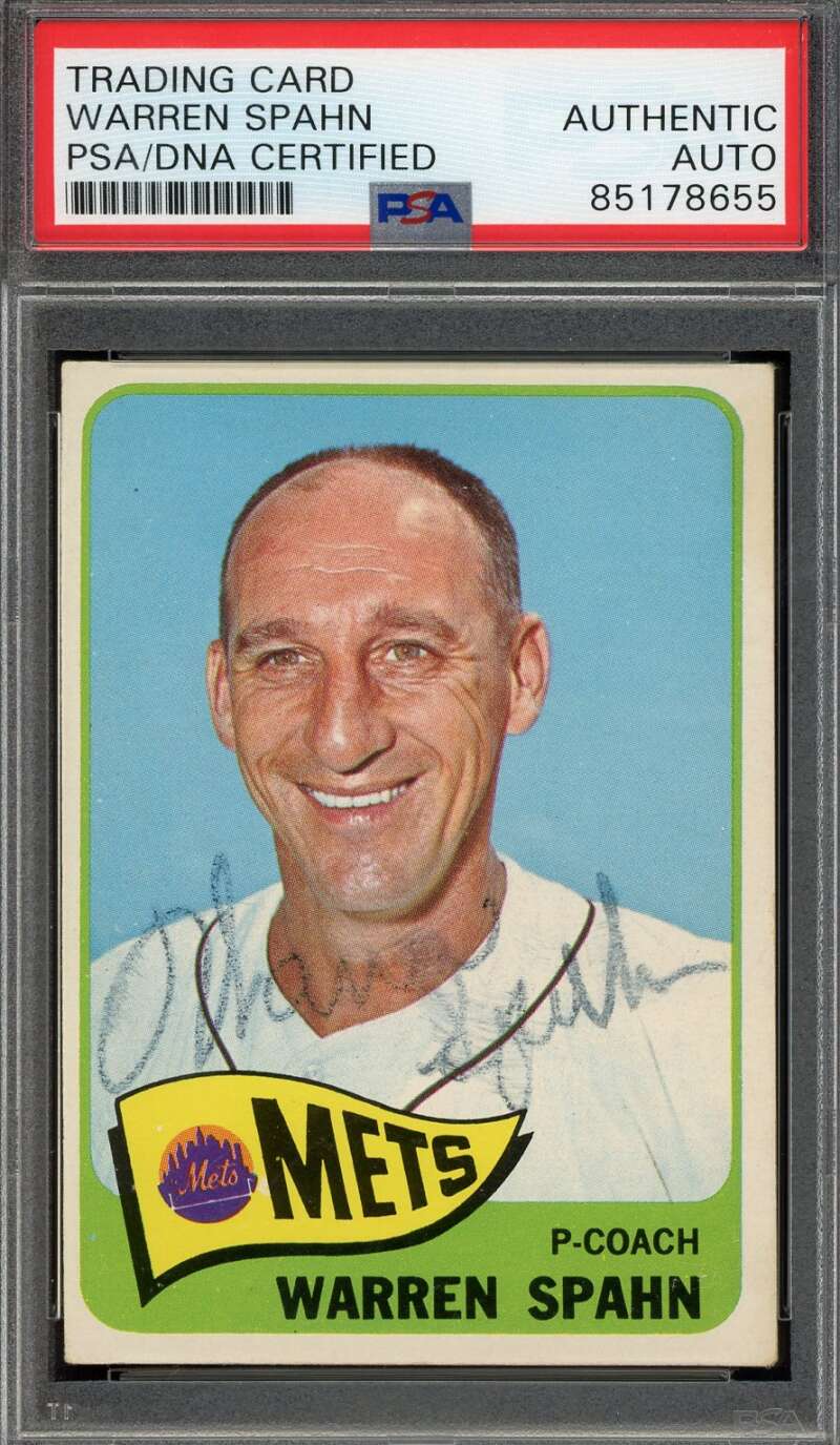 Warren Spahn PSA DNA Signed 1965 Topps Autograph