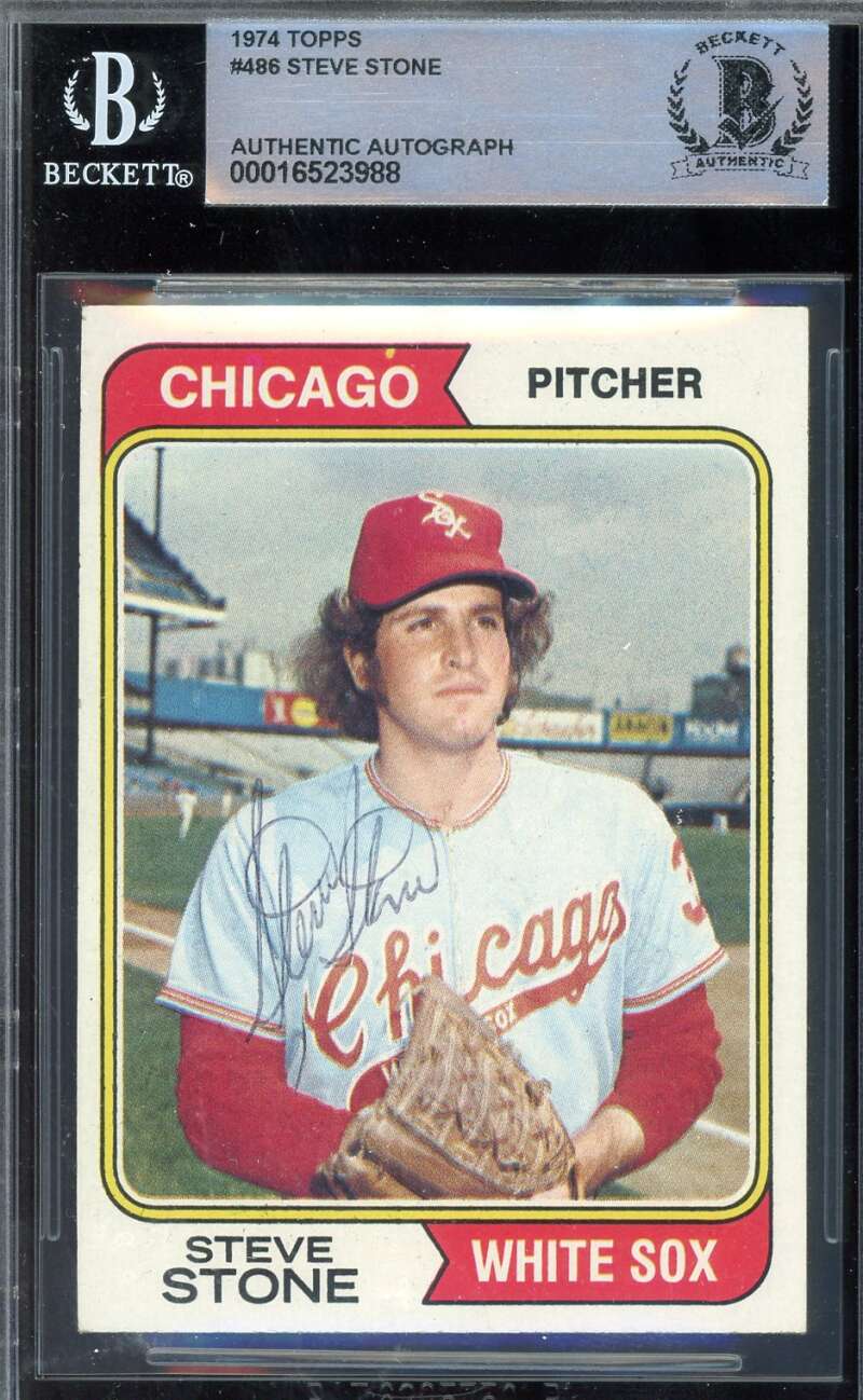 Steve Stone Beckett BAS Signed 1974 Topps Autograph