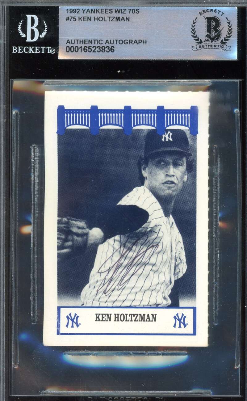 Ken Holtzman Beckett BAS Signed 1992 Wiz Yankees of The 70's Autograph