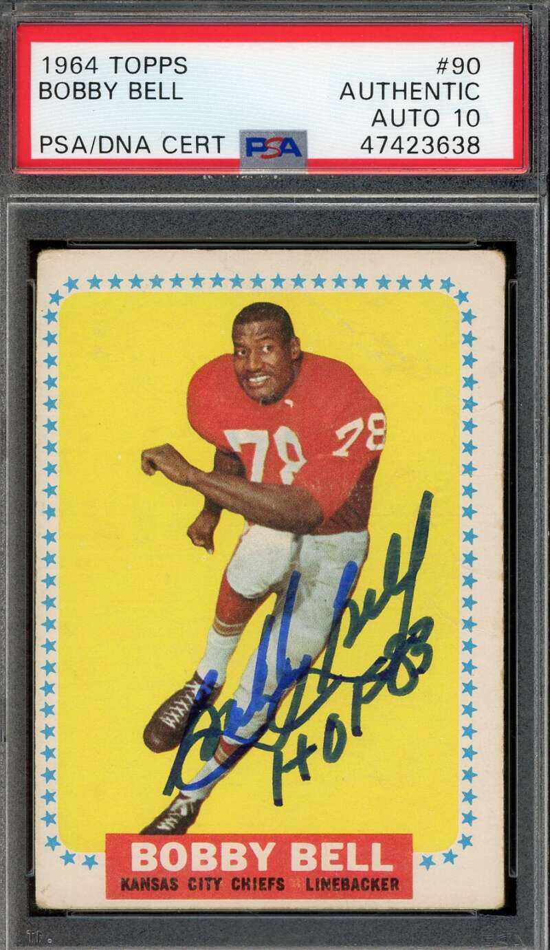 Bobby Bell Gem Mint 10 PSA DNA Signed 1964 Topps Rookie Autograph