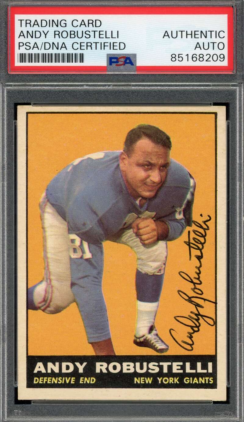 Andy Robustelli PSA DNA Signed 1961 Topps Autograph