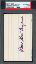 Paul Bear Bryant PSA DNA Coa Signed 3x5 Index Card Alabama Autograph